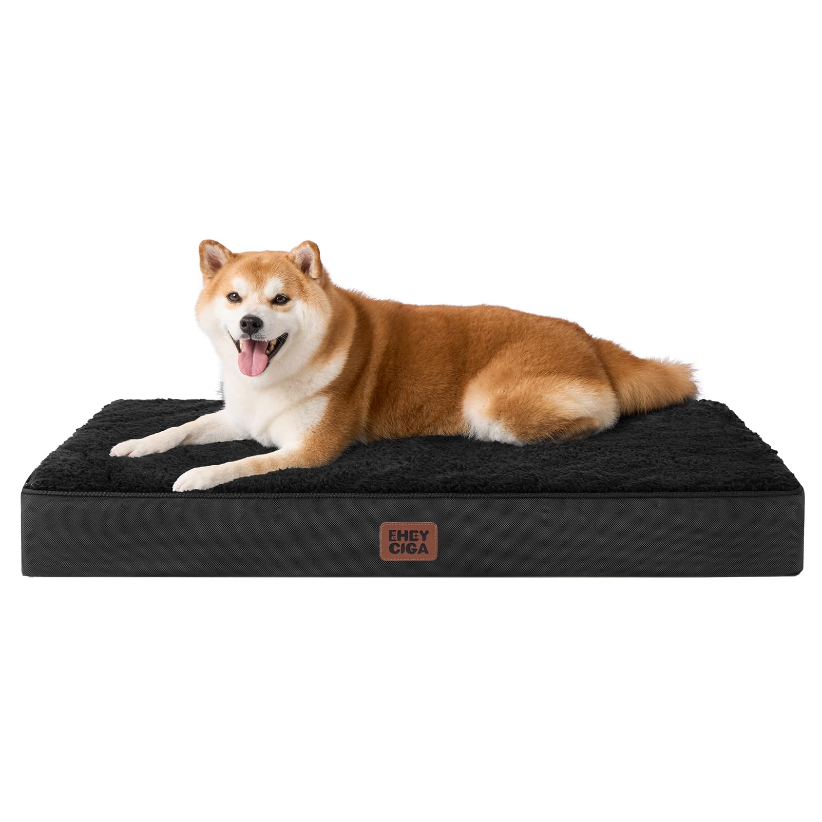 EHEYCIGA Orthopedic Dog Beds Large Mattress with Removable Washable Cover for Crate, Black, 89x58x9cm — image 1