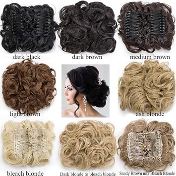 Amazon Com Short Messy Curly Dish Hair Bun Extension Easy Stretch