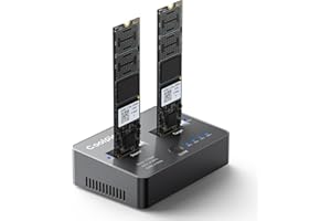 COOLPIE M.2 NVME/SATA Duplicator, Dual-Bay Offline Clone M.2 NVME/SATA Docking Station,USB3.2 Gen2*2 20Gbps M.2 Cloner for SSD Size 2230/2242/2260/2280/22110