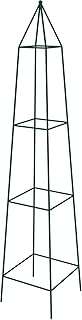 KADAX Rankhilfe, Rankobelisk aus Stahl, freistehend, Obelisk, Rankturm für Garten, Kletterpflanzen, Rosen, Pyramide, Ranksäule, Rankgestell, wetterfest, Deko, grün (25 x 120 cm)