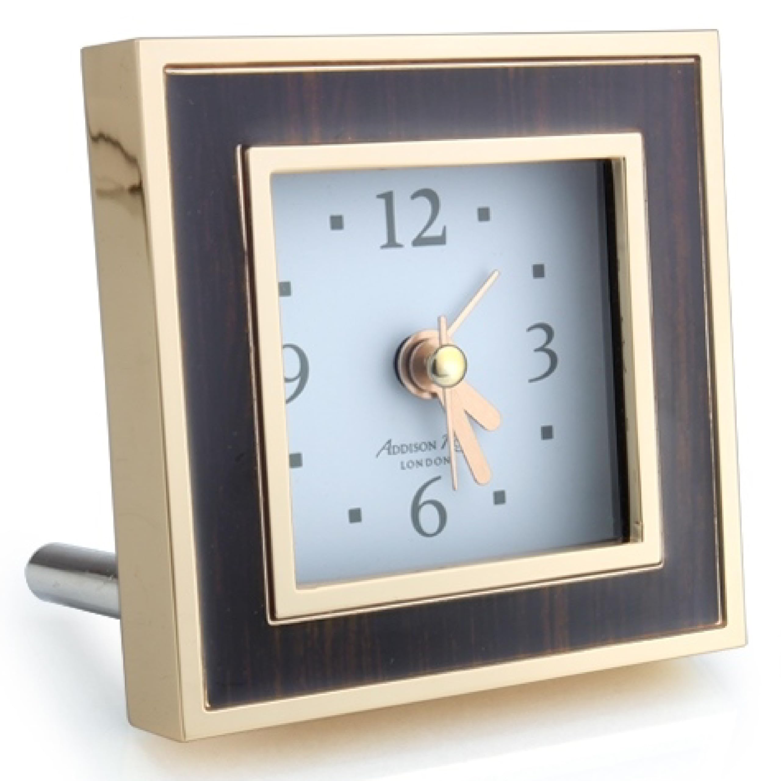 Addison Ross Battery Alarm Clock – Silent Sweep – Compact & Stylish – Alarm Clock Bedside – Velvet-Backed Design/Home & Office Decor – Toscana Midnight