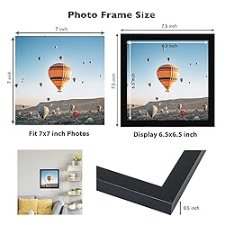 7x7 Picture Frame Set of 6 Black for Wall Hanging