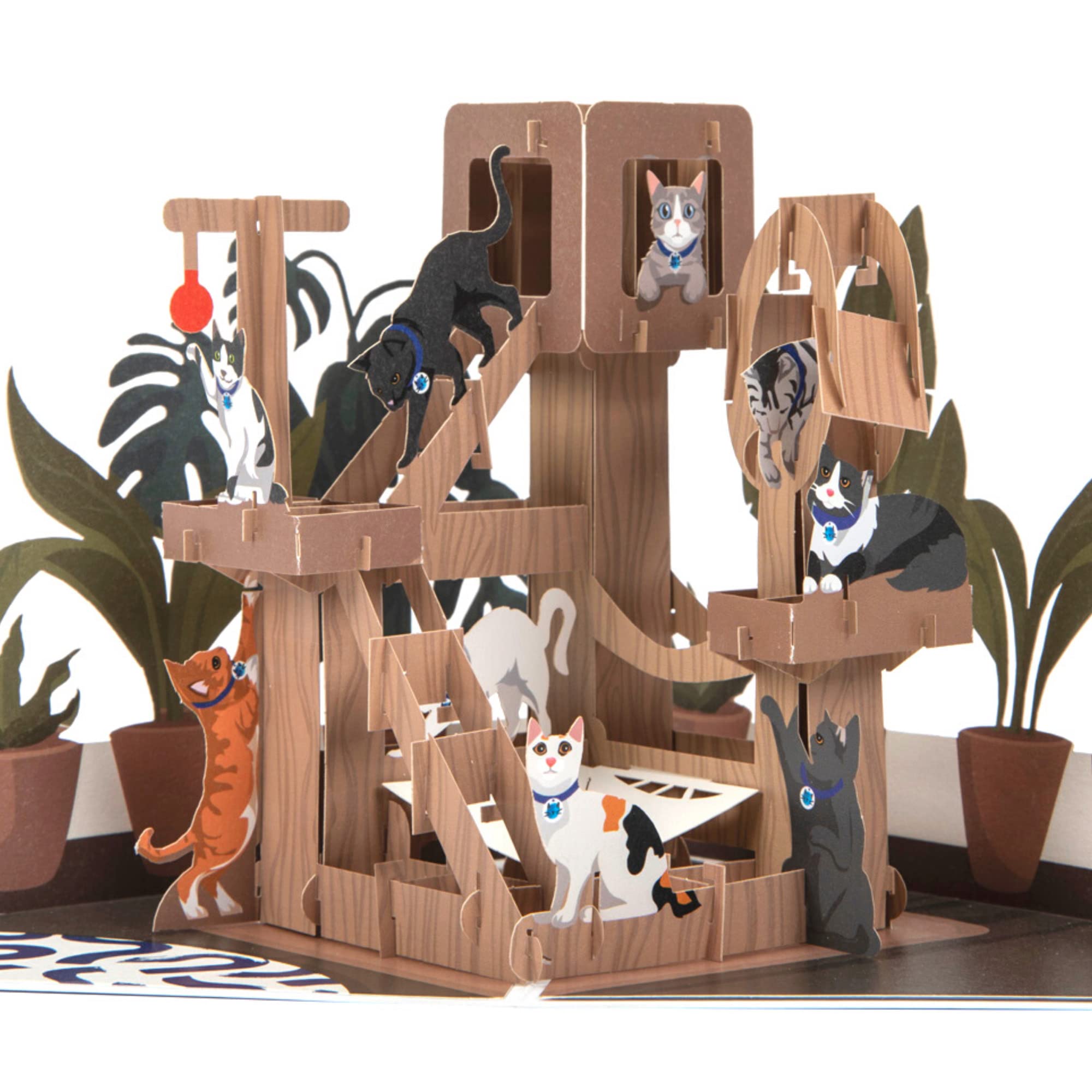 Cardology - Cat Tree Pop-Up Card | Charity Card for Cat Lovers, Cat Mums and Cat Dads