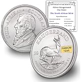 2017 - Present 1 oz South African Silver Krugerrand Coin R1 Seller BU | Random Year - Brilliant Uncirculated with Certificate of Authenticity
