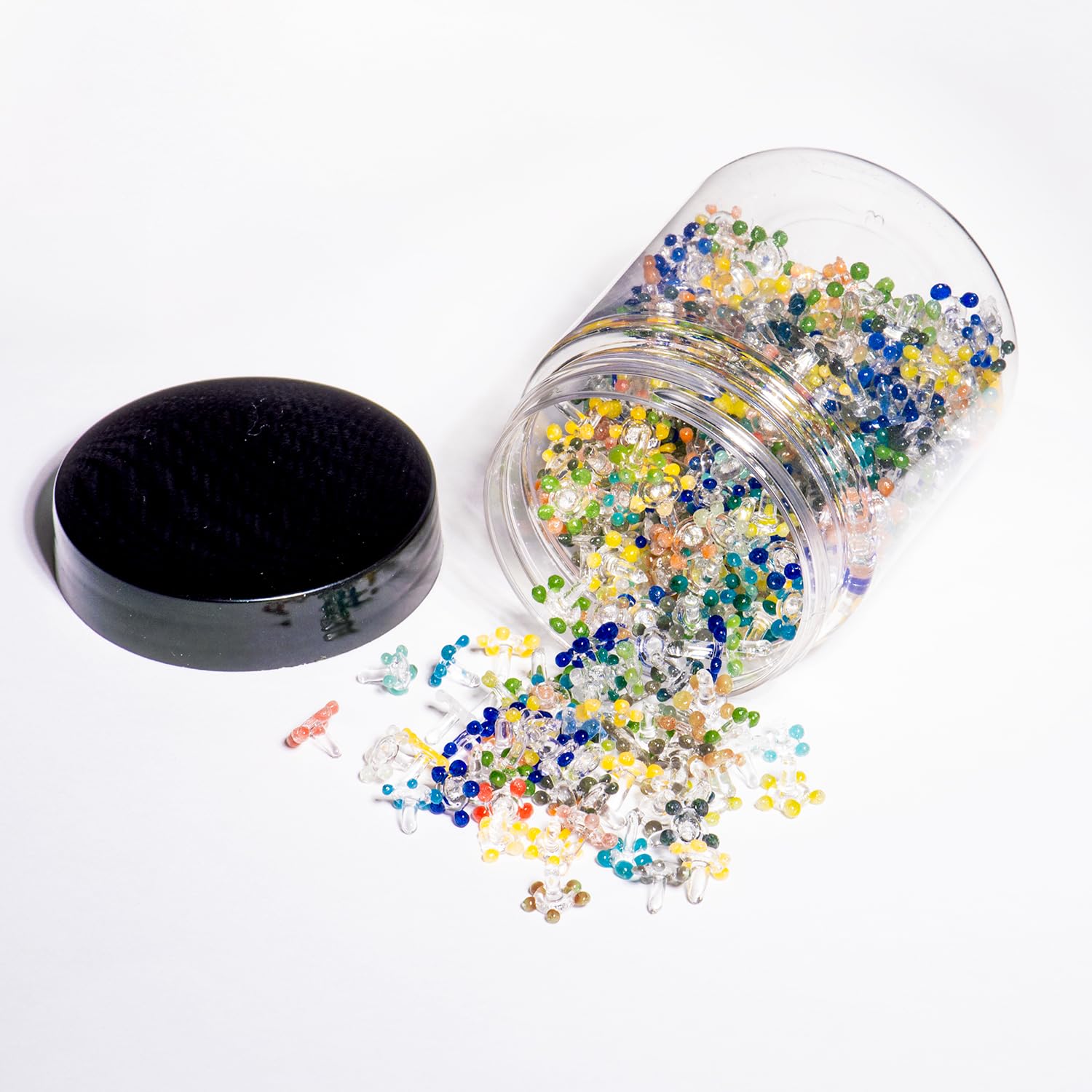 Photo 1 of (240 Pack + Saver Storage Jar) Daisy Decorative Gems | Flower Glass Beads | Consistently Sized Daisies (1/4" to 3/8") | Assorted Vibrant Colors