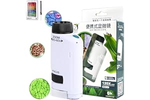 FREDYTAR Mini Microscope for Kids, Your Little Scientist Mini Microscope, Kids Microscope Handheld Mini Scope Portable Microscope for Kids(White)