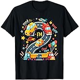 2 Year Old Birthday Boy Party Truck Car Transportation Kids T-Shirt
