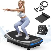 Merach 4D Vibration Plate Exercise Machine with 450lbs Capacity, 120 Speeds | 7 Vibrating Modes &amp; 3 Presets, 2 Resistance Bands, Bluetooth, Full Body Workout Equipment for Lymphatic Drainage, Home Gym