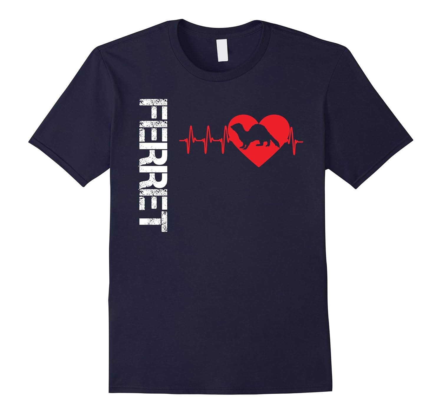 Ferret Shirt - Ferret Heartbeat T shirt-Rose