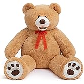 HollyHOME 6ft Teddy Bear Giant Teddy Bear Stuffed Animal with Embroidered Paws Holiday Valentine's Toy Gift for Girlfriend Kids 72 inches Brown