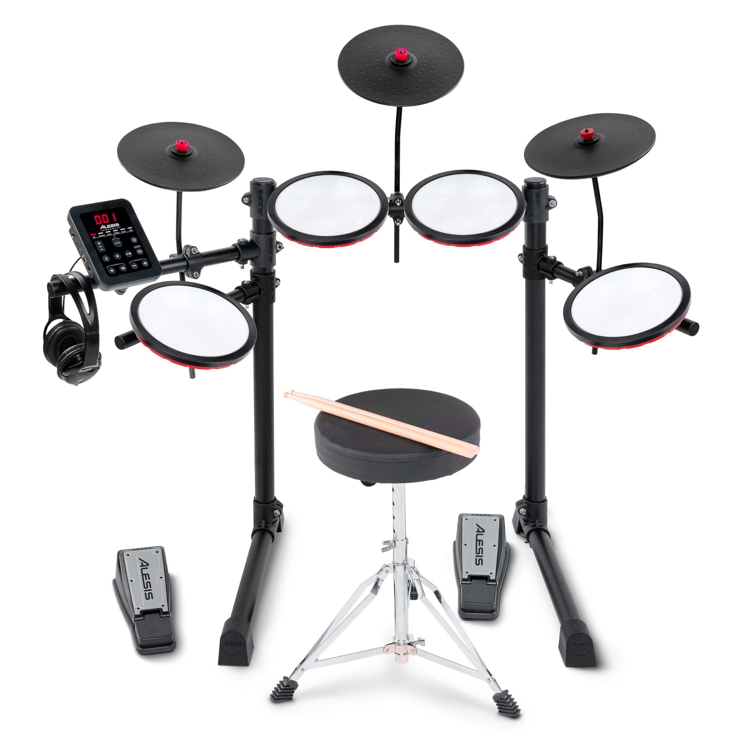 Photo 1 of **USED**Alesis Turbo Max Electric Drum Set with Quiet 8" Mesh Pads, Lessons, Bluetooth and Accessories, Foldable