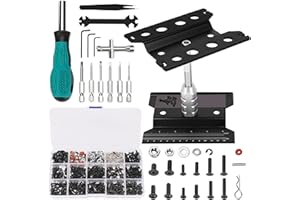 KIMAPESO RC Car Stand and 532PCS RC Screw Kit Universal RC Tools Kit RC Car Repair Work Stand Portable RC Repair Work Station and RC Car Screws Set for 1/8 1/10 1/12 1/16 Scale RC Car