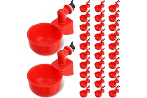 Cedilis 30 Pack Chicken Water Cup, Automatic Drinking Cups for Chickens, 3/8 Inch Thread Poultry Water Cups, Chicken Watering Feeder Cups for Chicken Duck Birds Turkey Rabbit