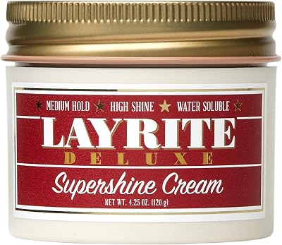 Layrite Supershine Cream 120g Medium Hold Water Soluble High Shine Styling