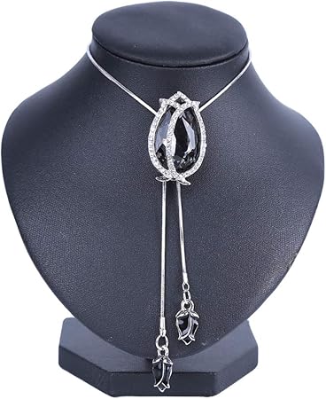 Amazon Idiytip チューリップ クリスタルネックレス シンプル 長い ネックレス 花 ペンダントネックレス 秋と冬 レディース セーターチェーン ネックレス おもちゃ
