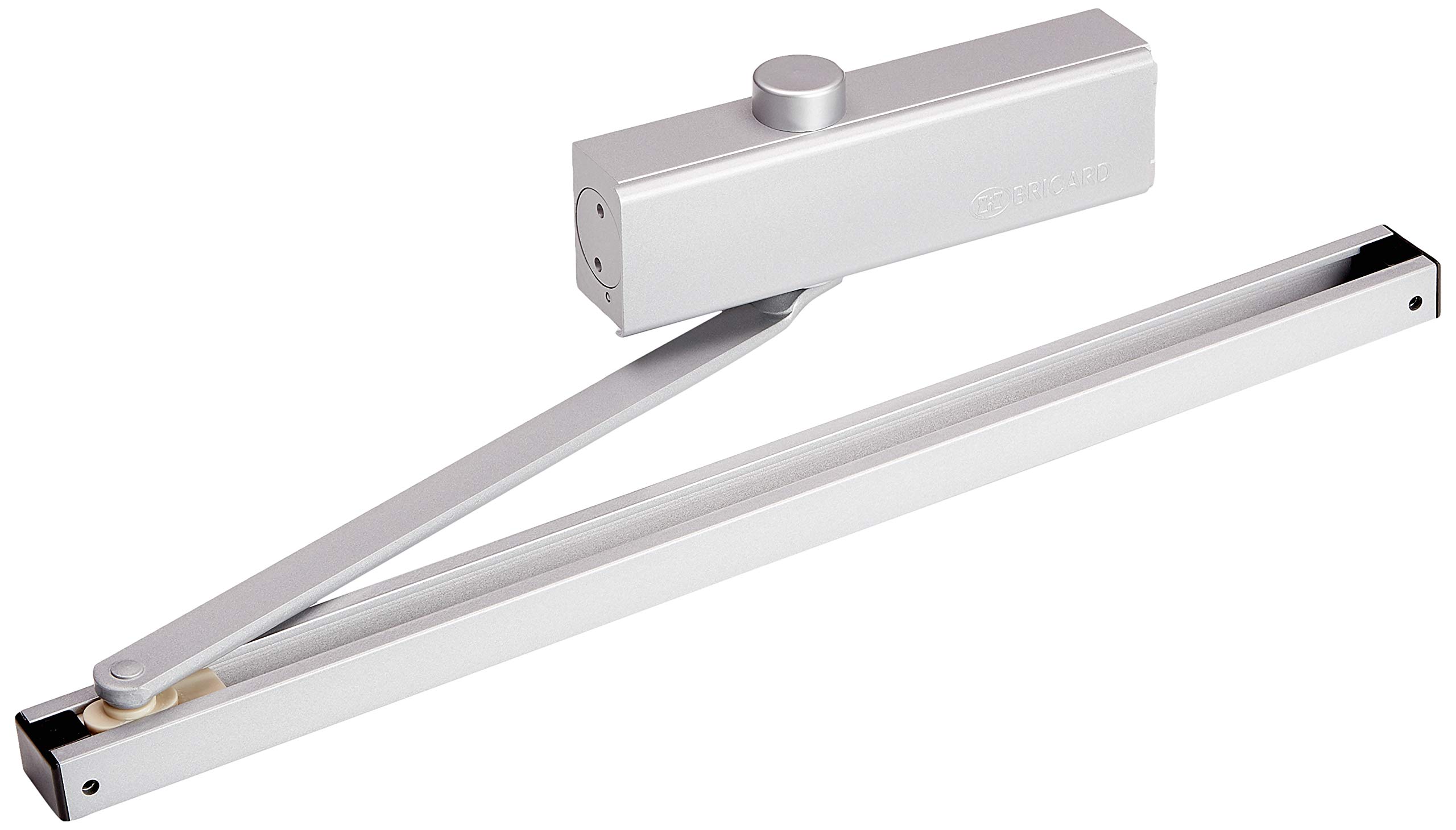 Bricard 620 115 6201157 Hydraulic Door Closer Force 3 (60 kg), Sliding Arm, CE, Fire Retardant, Conforms to Standard 1154, Silver