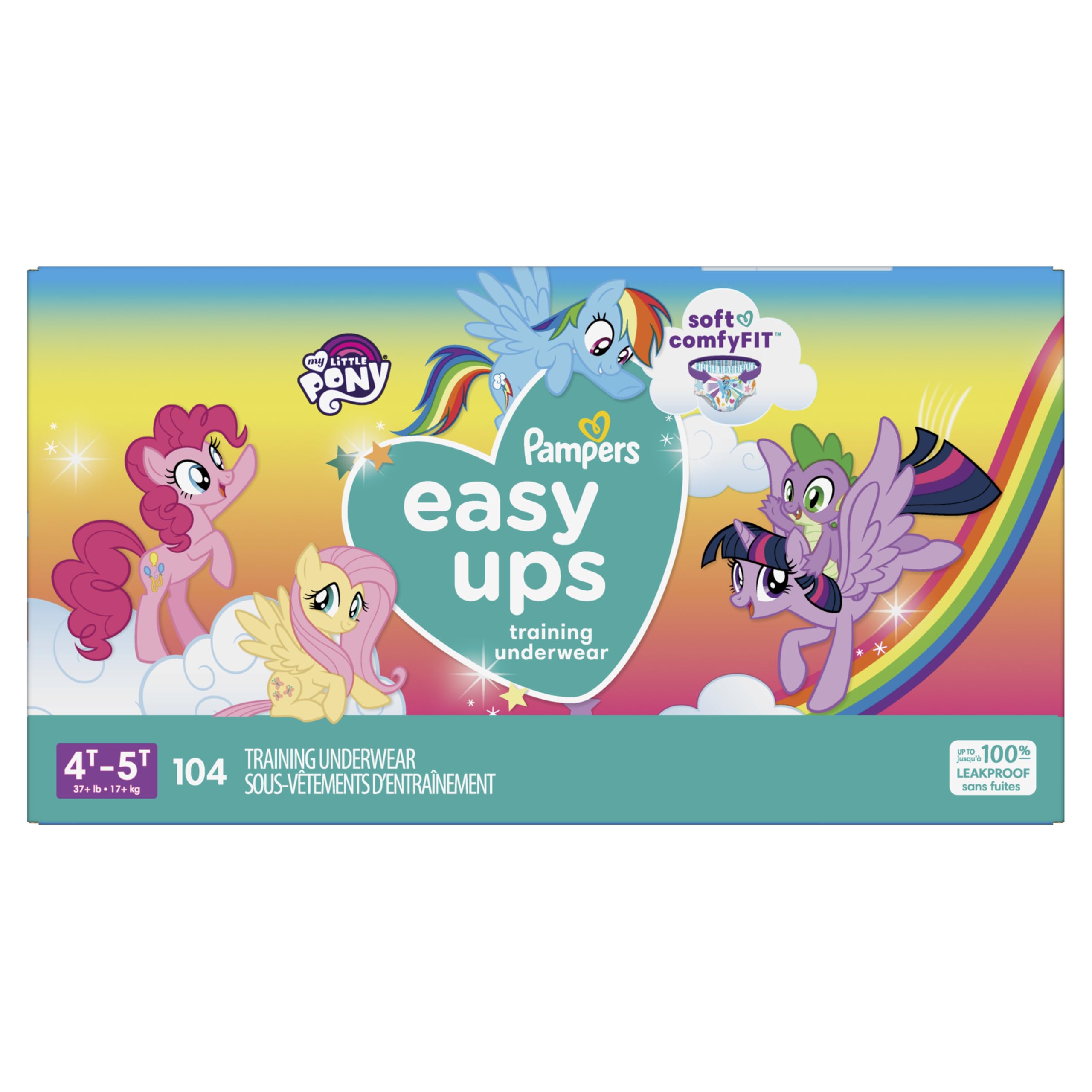 Pampers Training Pants - Easy Ups Girls & Boys - Size 4T-5T, 104 Count, Peppa Pig Potty Underwear (Packaging May Vary)