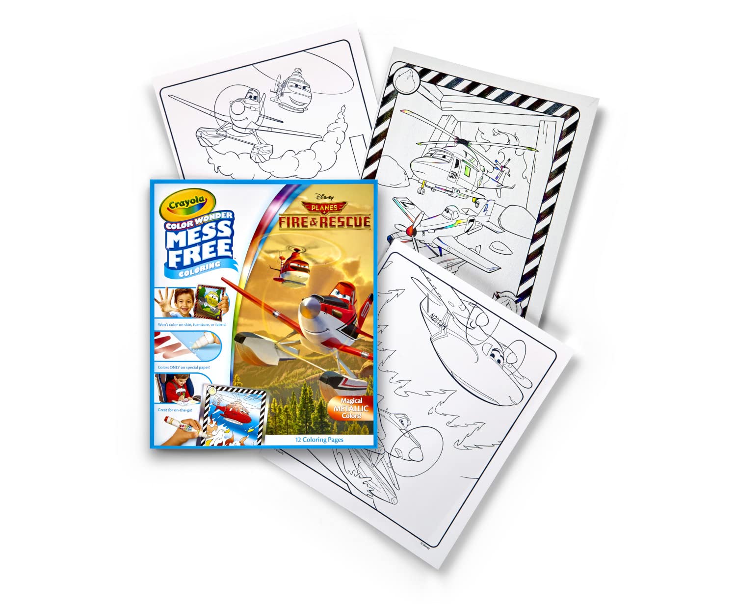 Crayola Planes Fire and Rescue Color Wonder Refill, 12 Mess Free Coloring Pages, Gift for Kids