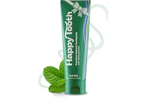 Happy Tooth Hydroxyapatite Toothpaste, Fluoride Free, Natural Whitening for Kids, Toddlers and Adults, SLS Free, Enamel Safe, Dentist Formulated with Clean Ingredients, Fresh Mint Flavor, 4.0 oz