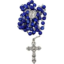 ⚜️ma-ro⚜️ Amazon.com: Our Lady of Fatima Royal Blue Marble Beads Terco