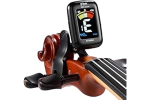 ENO MUSIC Professional Violin Viola Tuner, Colorful LCD Display Easy Control Clip on Accurate Violin Tuner