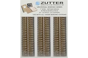 Zutter Binding Wires - Antique Brass Bundle Pack - Use with Any and All owire Binding Systems! (Zutter Binding Wires 1" - Antique Brass 18 Piece Bundle Pack)