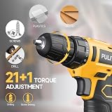 PULITUO 12V Cordless Drill Kit 21+1 Torque 3/8 In Keyless Chuck LED Light view 4