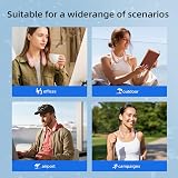 Jsdoin Portable Neck Fan 5 Speeds USB Rechargeable Pink Bladeless 360° Airflow view 6