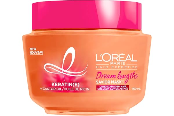 L'Oréal Paris Hair Expertise Dream Lengths Repairing Hair Mask, with Castor Oil, 300ml