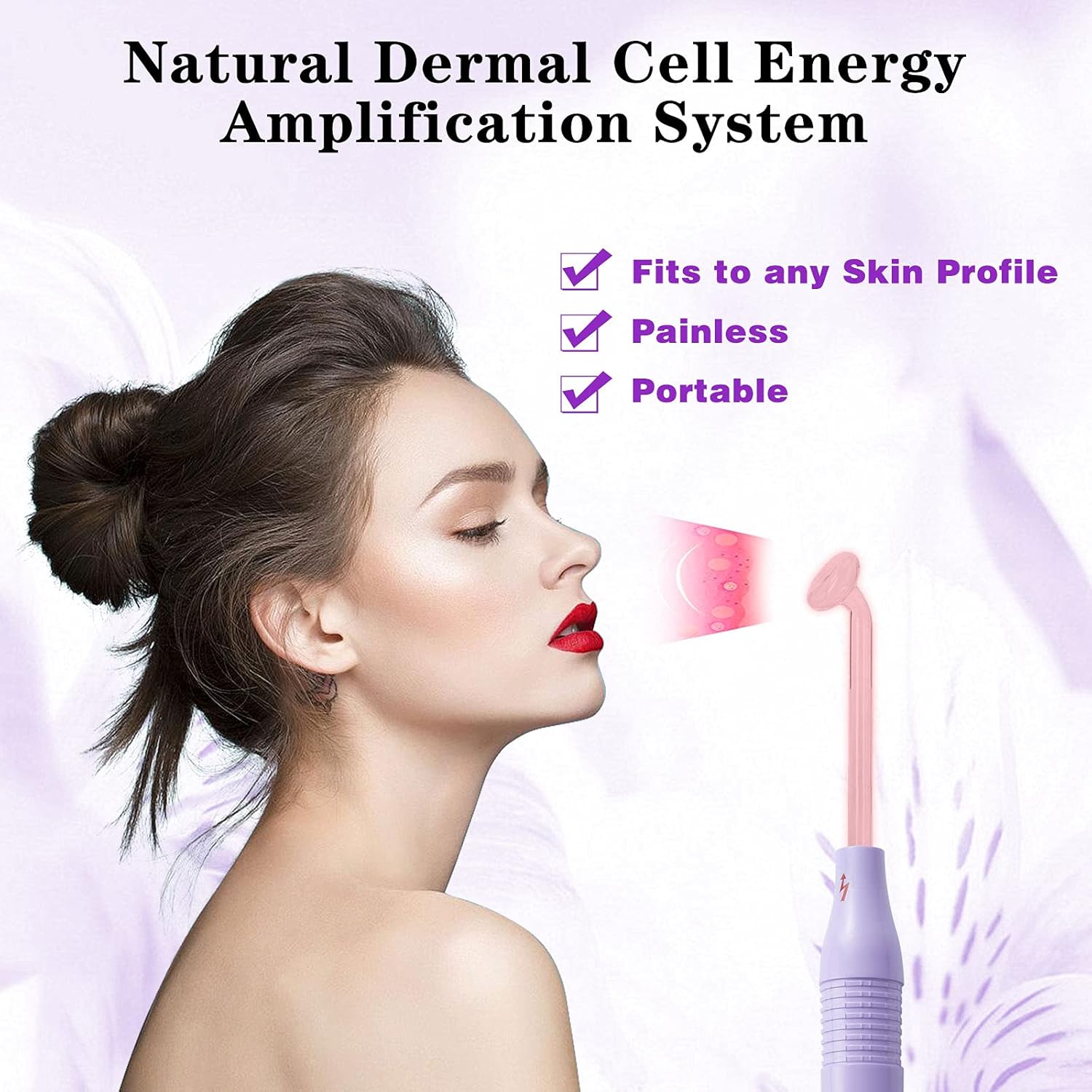 Bvcewilty High Frequency Facial Machine Skin - Portable Handheld Skin Therapy Wand for Acne Wrinkles Remover Skin Tightening: Beauty