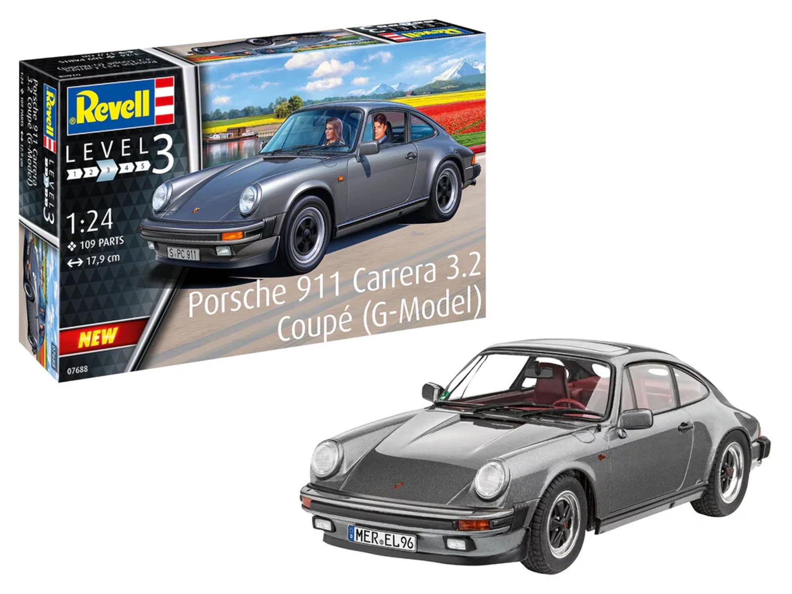 Revell 07688 Porsche 911 Carrera 3.2 Coupé (G-Model) 1:24 Scale Unbuilt/Unpainted Plastic Model Kit