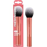 Real Techniques Powder Brush for Bronzer and Setting Powder, 1 Count | Smooth powder coverage, face brush, 1 Count, domed brush head, UltraPlush synthetic bristles