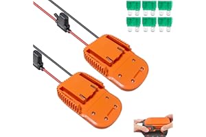 2PCS Power Wheel DIY Adapter for Ridgid AEG 18V Hyper Battery Dock Power Connector for DIY Rc Toy Car Truck, e-Bike, with Fus