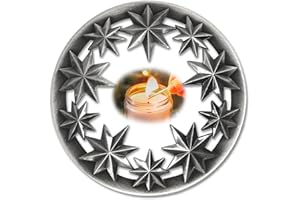 Hion Scented Candle Topper Cover to Burn Evenly, Decorative Candle Jars Accessories Gifts for Women, Elegant Carved Lids Shades(All-Star Silver)