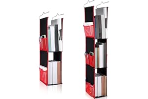 Yetene 2 Pcs Hanging Locker Shelves Includes 3 Shelf and 2 Shelf Hanging Locker Organizer Accessories for School Teens Work Gym Closet Lock(Red 3 Shelf, 2 Shelf,2 Pcs)