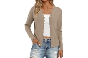 Usewon Womens Cardigan Sweaters Long Sleeve V-Neck Open Front Lightweight Button Down Shrugs Sweater Fall Clothes 2025