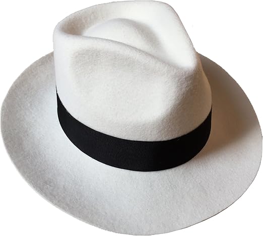 off white fedora hat