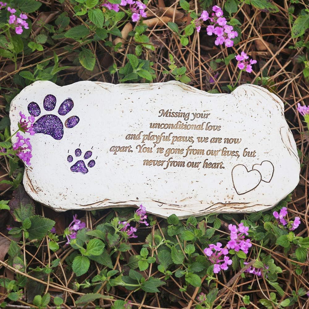 JHB Pet Memorial Plaques for Garden Decor Dog or Cat For Garden Backyard Marker Grave Tombstone - Lost of Pet Gifts - Image 3
