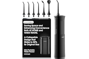 Hangsun Water Flosser Cordless, Portable Mini Oral Irrigator, Rechargeable Electric Dental Flossers for Braces, Water Teeth Cleaner Pick with 4 Power Modes & IPX7 Waterproof for Home & Travel, HOC660