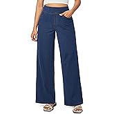 IUGA Wide Leg Jeans Woman High Waisted Pull On Baggy Jeans for Women Stretchy Trendy Womens Jean Straight Casual Denim Pants