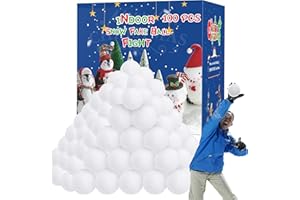Homiar 100 PCS Snow Fake Balls, Soft Artificial Snow Toy Balls for Kids, Indoor Snow Fight Ball Set for Multiplayer Outdoor Parent-Child Throwing Game Winter Christmas Decorations Party Present