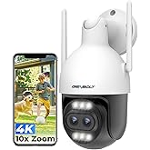 GENBOLT 4K WiFi Security Camera Outdoor with PoE, 8MP Dual Lens CCTV Camera IP Home Surveillance with 10X Hybrid Zoom, Auto T