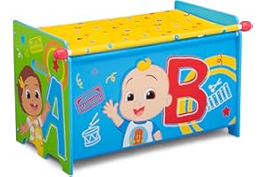 Delta Children CoComelon Toy Box Toy Box with Retractable Fabric Top, Blue