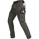 Sovtemp Men's Fleece Lined Cargo Pants with Pockets Snow Ski Hiking Pants Waterproof Outdoor for Winter