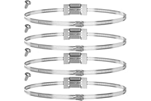 CHOWZZ Adjustable Sign Mounting Bracket for Larger Diameter Poles,4 to 15" Metal Street Sign Mounting Bracket Hardware,Propane/Expansion Tank Bracket for Water Heater, 4 Pole Brackets with 4 Straps