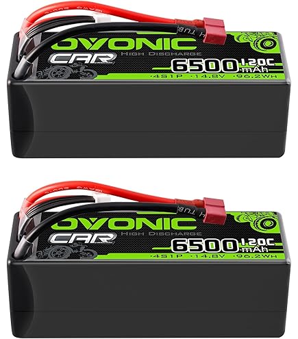 OVONIC Batería Lipo 4S 6000mAh 140C 14.8V Con EC5 – Pack De 2 Para Coches RC, Monster Truck Y Crawler – Máxima Potencia Y Duración