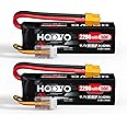 HOOVO 3S 11.1V 2200mAh 50C Lipo Battery with XT60 Connector for RC Helicopter Airplane Quadcopter UAV Drone FPV (2 Pack)