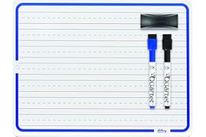 Hilroy Double Sided Dry Erase Lap Board Kit, Includes 2 Markers and Eraser, 12"x 9", White (6447415847)