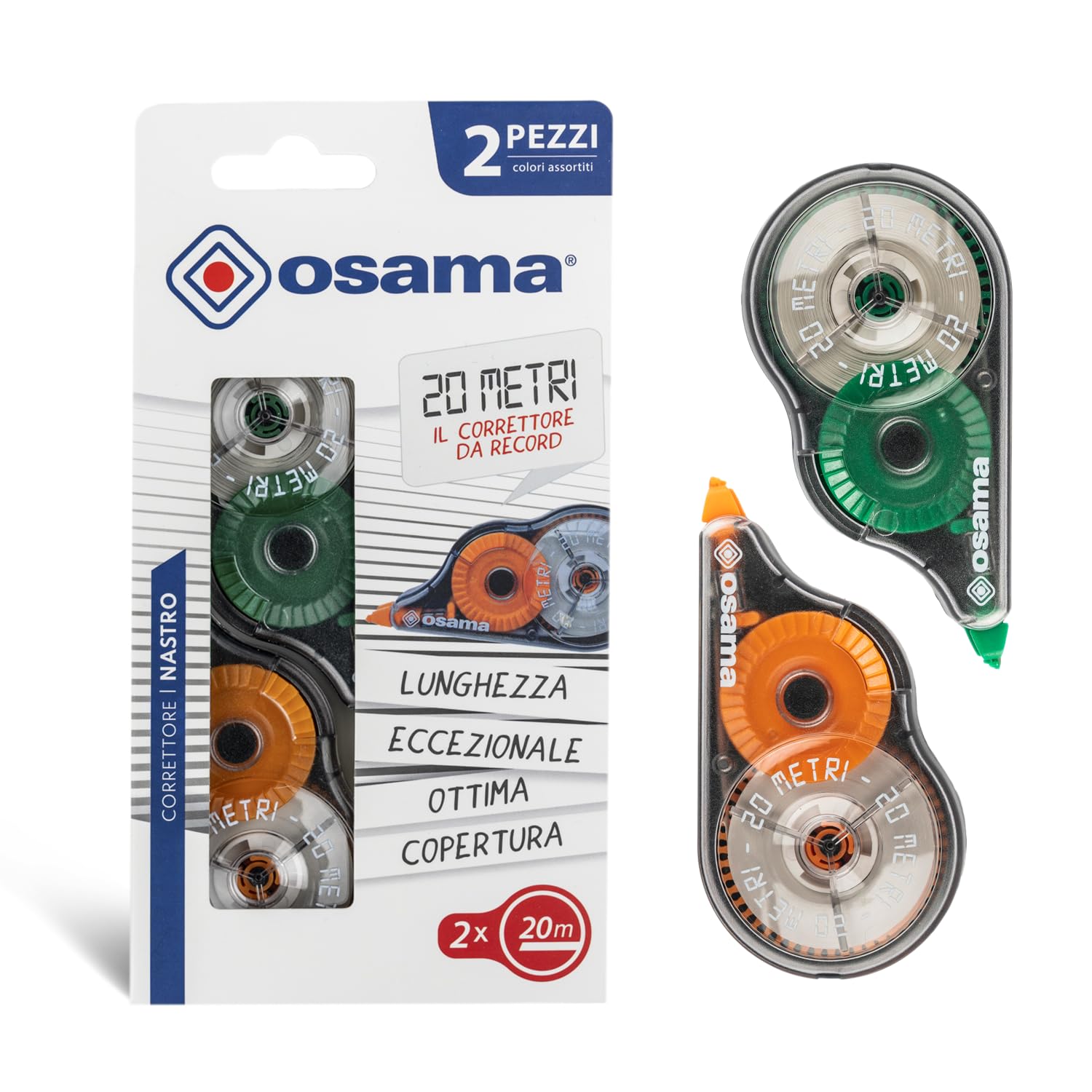 Osama Correction Tape, 20 m, Pack of 2