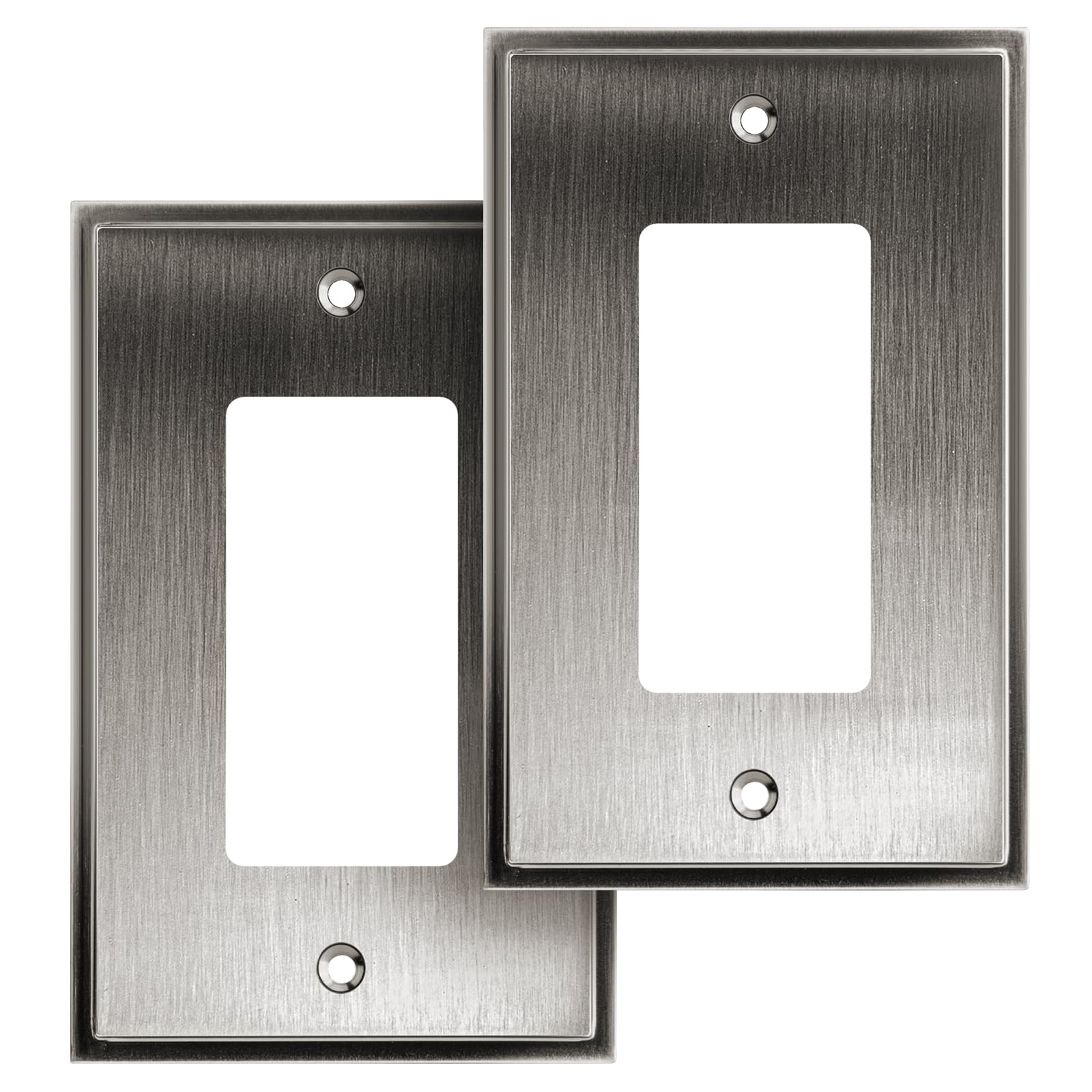 Photo 1 of Henne Bery Soft Modern Decorative Wall Plate Switch Plate Outlet Cover (Single Decorator 2PK, Heirloom Silver)